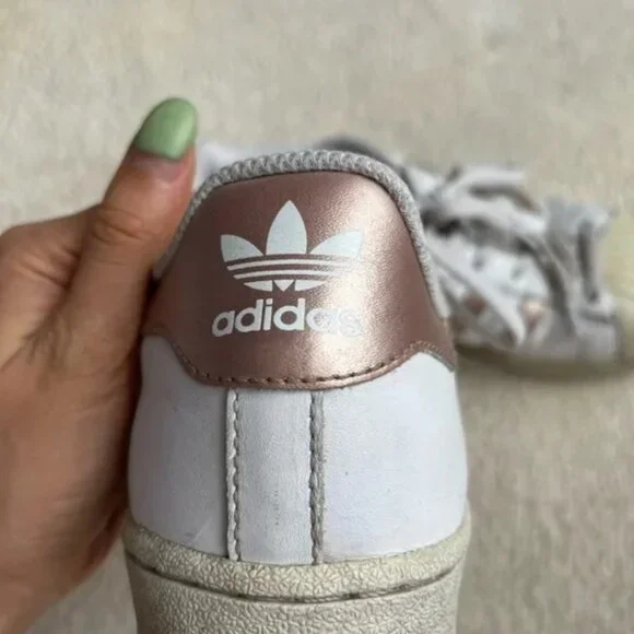 Adidas Rose Gold Superstar Sneakers - Picture 4 of 12
